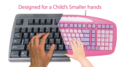 Smaller keys designed for a child's smaller hands